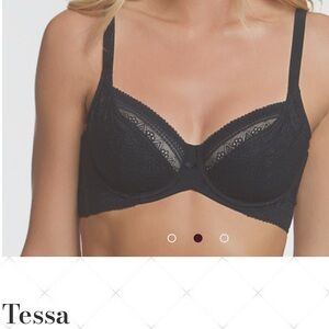 Black Bra 32F side support push up Dominique Tessa